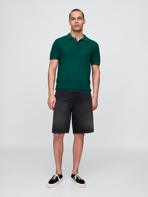 Image number 2 showing, Textured Crochet Polo Sweater