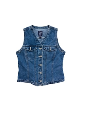 1990s GapVintage Women's Denim Vest — L