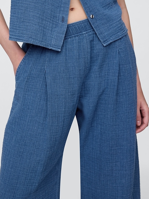 Image number 8 showing, Cotton Gauze Denim Easy Barrel Pants
