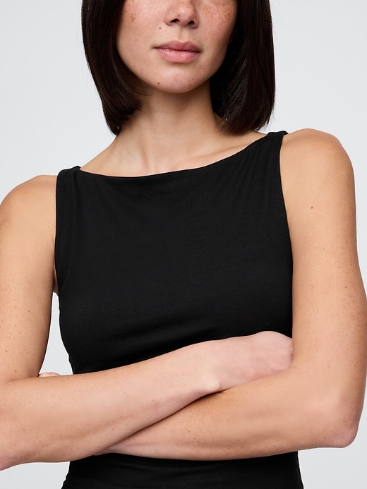 Image number 5 showing, CloseKnit Jersey Boatneck Crop Tank Top