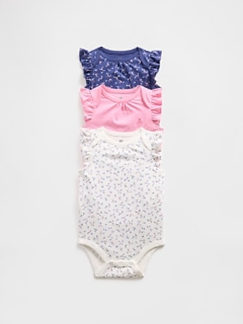 Baby First Favorites Organic Cotton Ruffle Bodysuit (3-Pack)