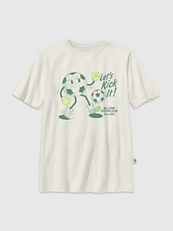 Kids Lets Kick It Soccer Graphic T-Shirt