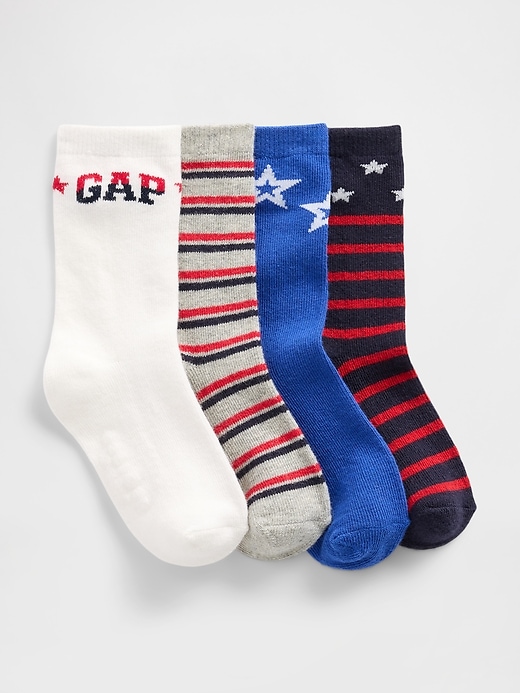 Image number 1 showing, Baby & Toddler Americana Crew Socks (4-Pack)