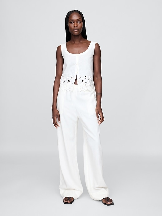 Image number 2 showing, Linen-Blend Embroidered Vest