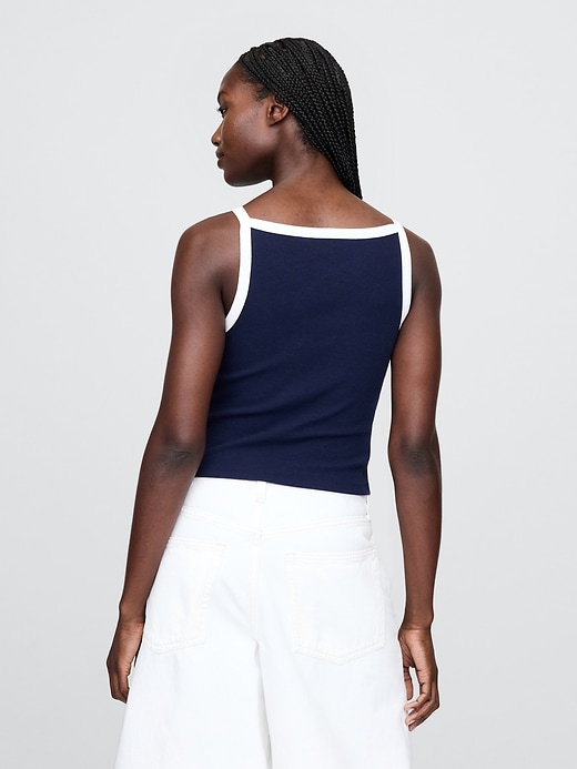 Image number 3 showing, Modern Apron-Neck Crop Tank Top
