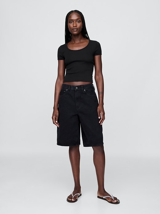 Image number 2 showing, Modern Cap-Sleeve Crop T-Shirt
