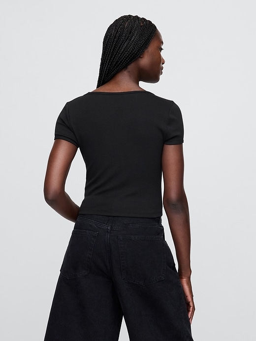 Image number 3 showing, Modern Cap-Sleeve Crop T-Shirt