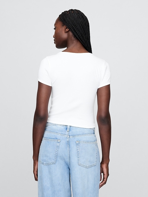 Image number 3 showing, Modern Cap-Sleeve Crop T-Shirt