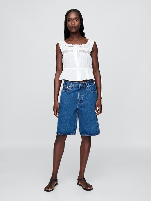 Image number 2 showing, Lace-Trim Peplum Top