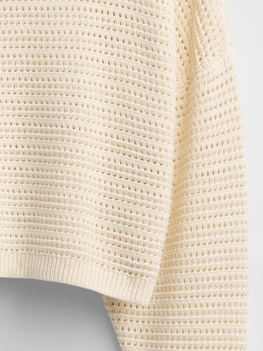 Image number 5 showing, Crochet Boatneck Crop Sweater