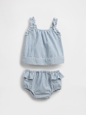 Baby Denim Stripe Outfit Set
