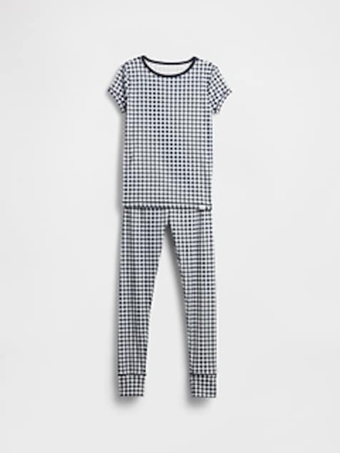 Kids Organic Brushed Cotton Gingham PJ Set
