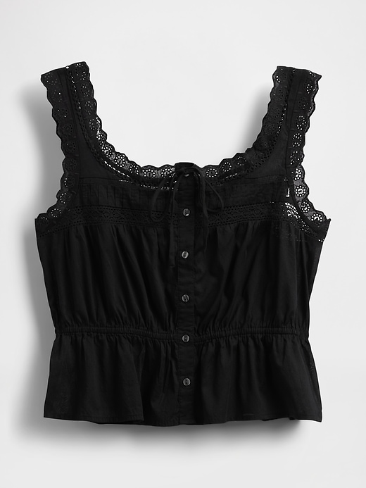 Image number 5 showing, Lace-Trim Peplum Top