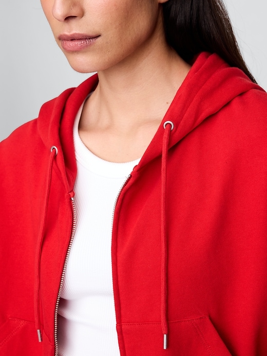 Image number 5 showing, French Terry Oversized Zip Wedge Hoodie
