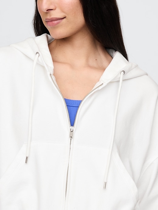 Image number 5 showing, French Terry Oversized Zip Wedge Hoodie