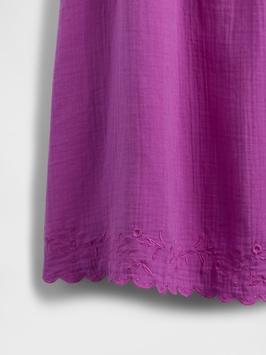 Image number 7 showing, Cotton Gauze Embroidered Swing Dress