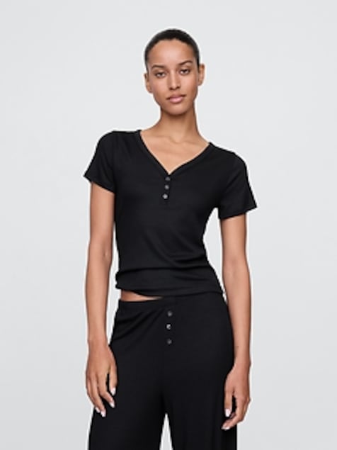 Mini Rib Henley PJ Top