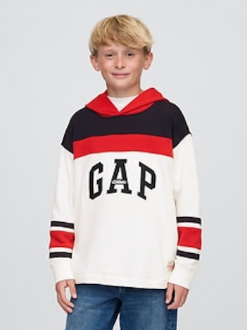 Kids VintageSoft Colorblock Athletic Logo Hoodie
