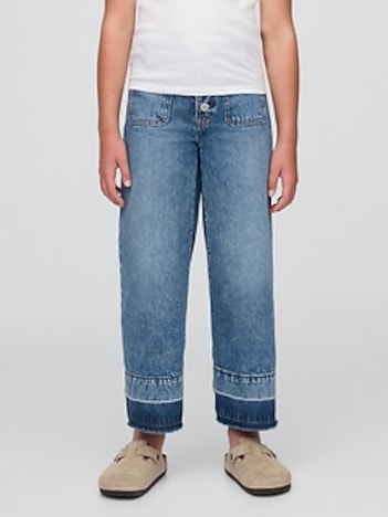 Kids High Rise Stride Wide-Leg Ankle Jeans
