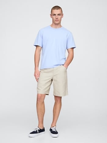 9" Linen-Cotton Easy Shorts
