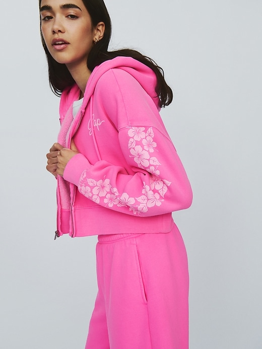 Image number 5 showing, Lilo & Stitch Adult VintageSoft Crop Zip Hoodie