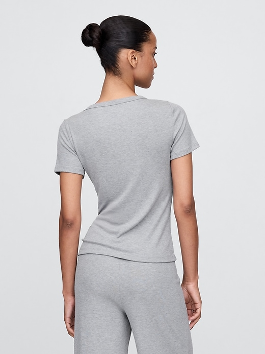 Image number 3 showing, Mini Rib Henley PJ Top
