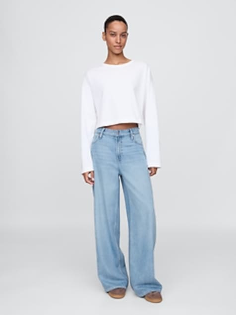 Curvy Mid Rise UltraSoft Baggy Jeans