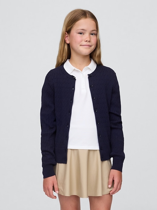 Image number 1 showing, Kids Uniform Cardigan Sweater