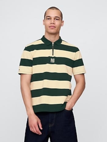 Gap × Malbon Logo Striped Polo Shirt