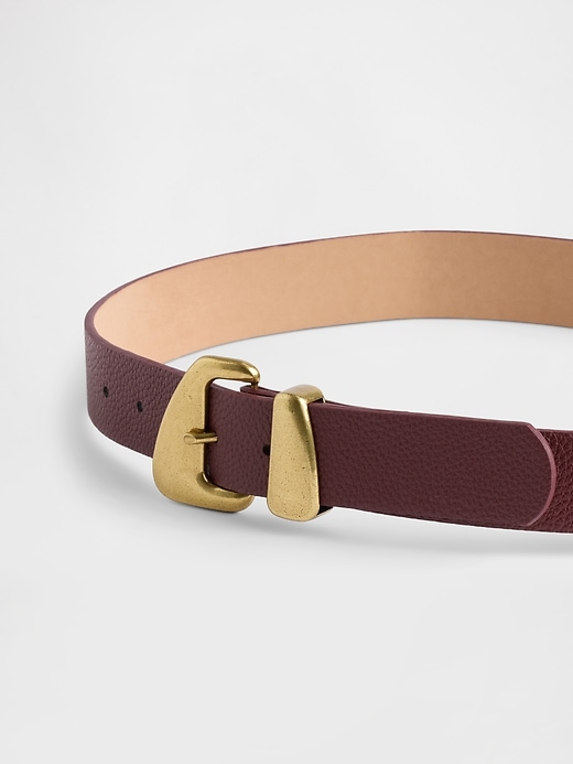 Image number 3 showing, Vegan Leather Pebble Angular Buckle Belt