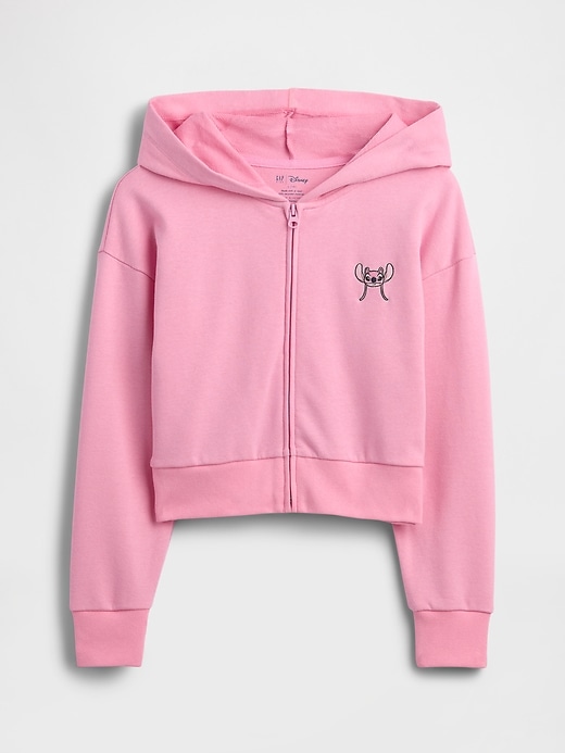 Image number 2 showing, Lilo & Stitch Kids French Terry Crop Zip Hoodie