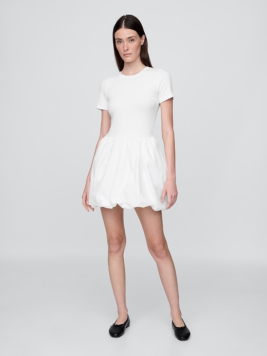 Image number 1 showing, Modern Mixed Media Bubble Mini Dress