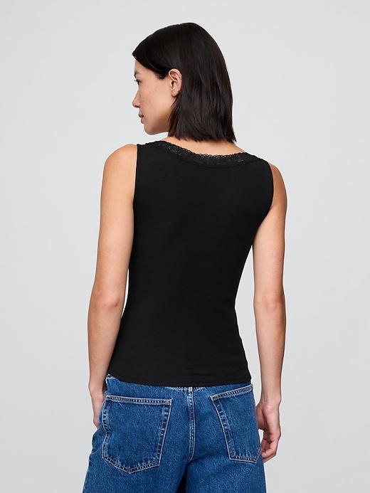 Image number 3 showing, Lace-Trim Tank Top