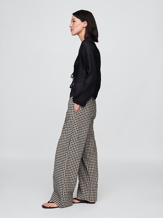Image number 3 showing, Linen-Blend Easy Wide-Hem Pants