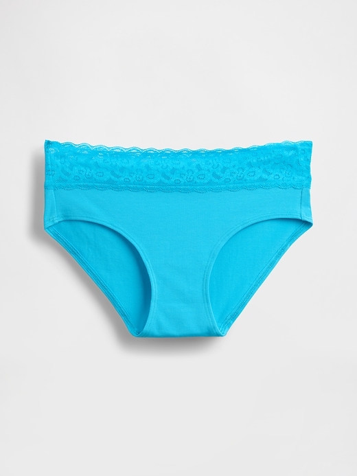 Image number 3 showing, Organic Stretch Cotton Lace-Trim Hipster
