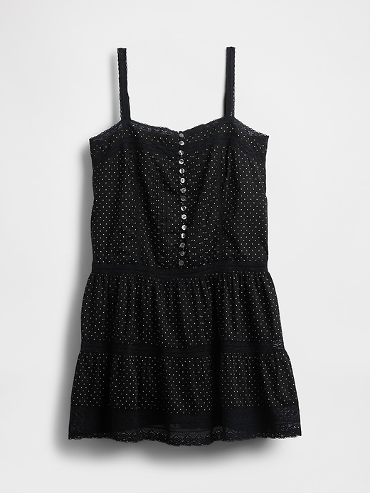 Image number 5 showing, Lace-Trim Drop-Waist Mini Dress