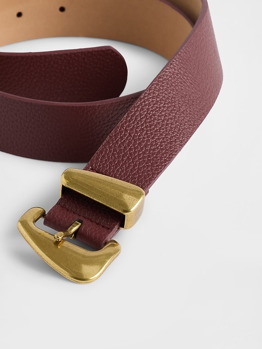 Image number 4 showing, Vegan Leather Pebble Angular Buckle Belt