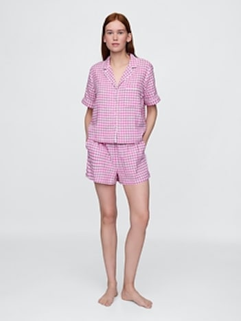 Linen-Blend PJ Shorts