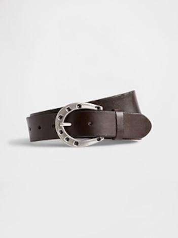 Leather Horseshoe Buckle Belt