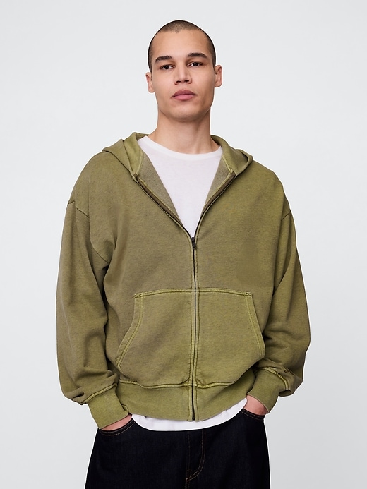 Image number 1 showing, Heavyweight French Terry Oversized Zip Hoodie