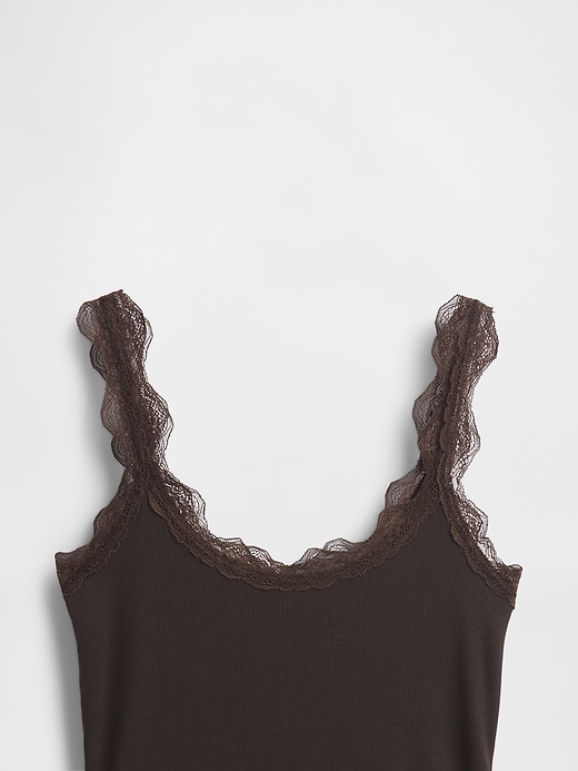 Image number 4 showing, Mini Rib Lace PJ Tank Top