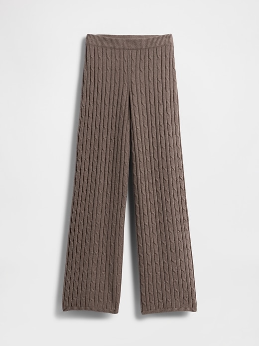Image number 5 showing, CashSoft Cable-Knit Sweater Pants