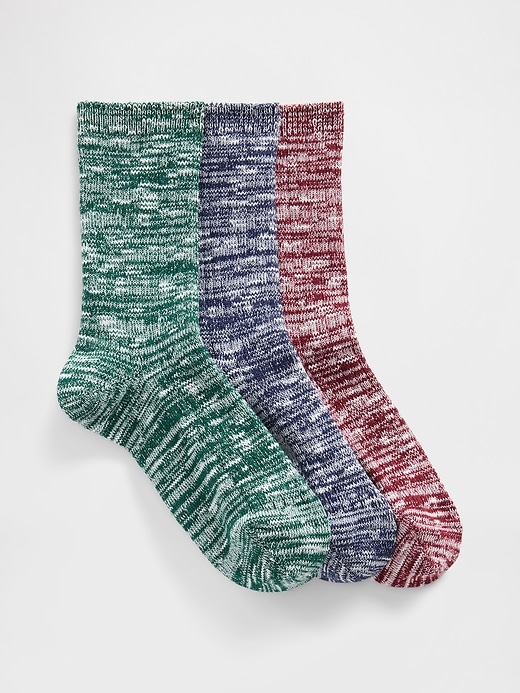Image number 1 showing, Kids Marled Crew Socks (3-Pack)