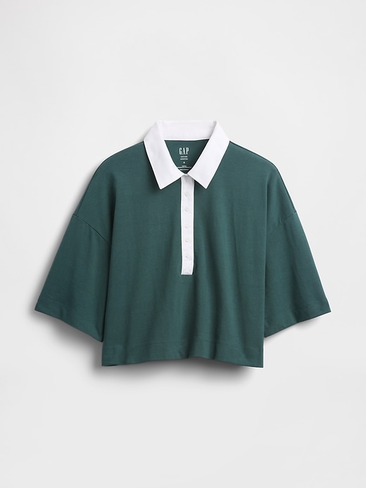 Image number 4 showing, Organic Cotton VintageSoft Heavyweight Crop Polo Shirt