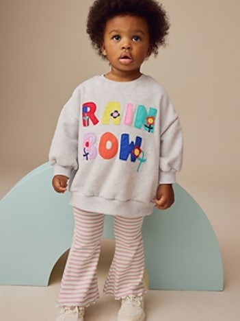 NEXT Toddler Rainbow Sweatshirt & Flare Leggings Set