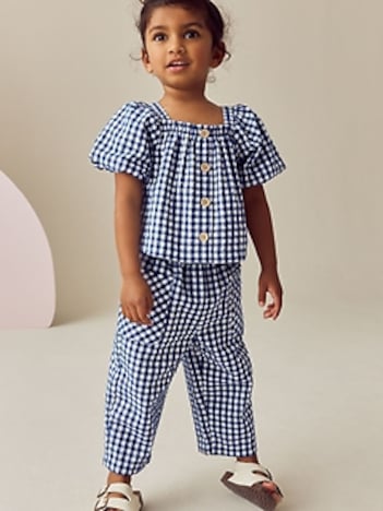 NEXT Toddler Gingham Top & Pants Set