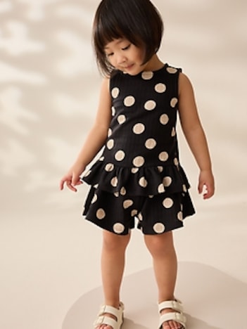 NEXT Toddler Spotted Peplum Top & Short Set