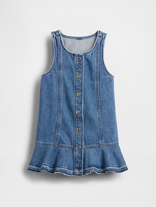 Image number 2 showing, Baby & Toddler Denim Peplum Hem Dress