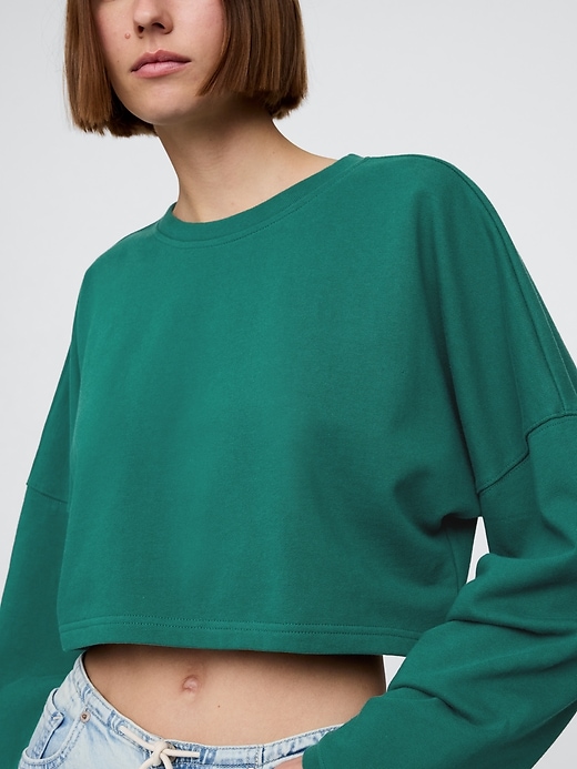 Image number 4 showing, French Terry Oversized Crop Sweatshirt