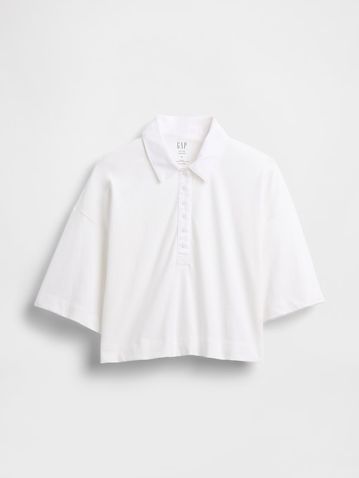 Image number 4 showing, Organic Cotton VintageSoft Heavyweight Crop Polo Shirt
